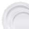 White Vintage Round Disposable Plastic Dinnerware Value Set (120 Guests)